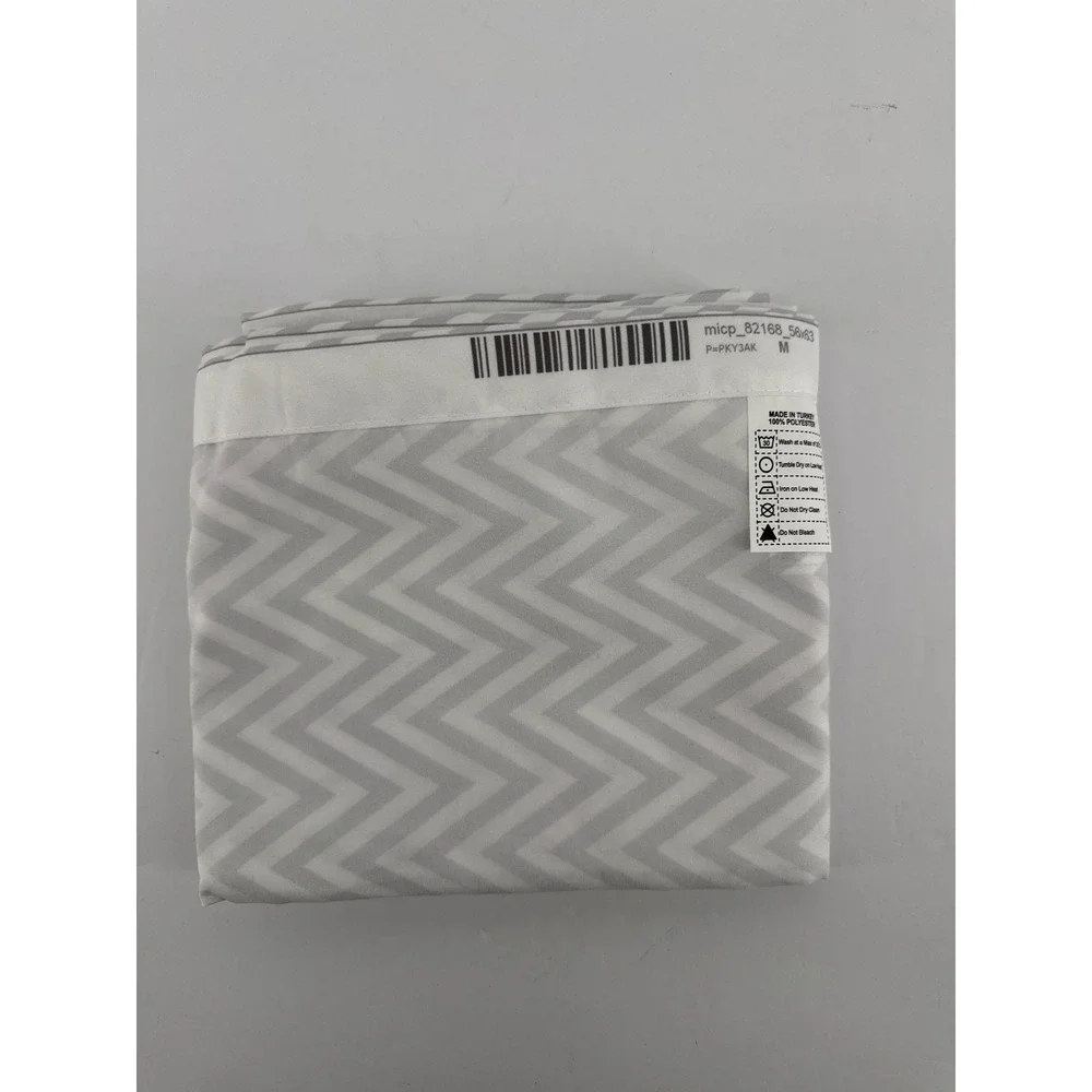 Ambesonne Grey White Chevron Window Curtains 2 Panel Set 56x63 Rod Pocket New